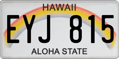 HI license plate EYJ815