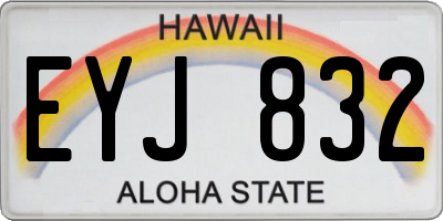 HI license plate EYJ832
