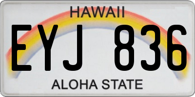HI license plate EYJ836