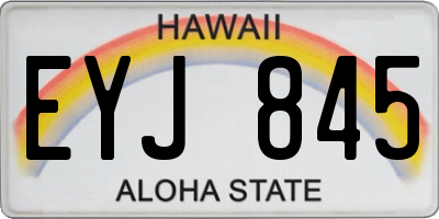 HI license plate EYJ845