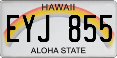 HI license plate EYJ855