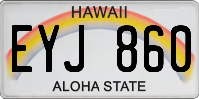 HI license plate EYJ860