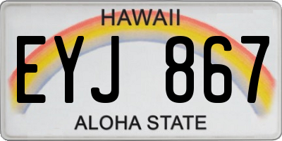 HI license plate EYJ867