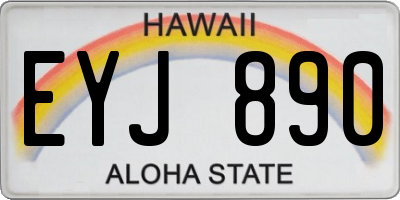 HI license plate EYJ890