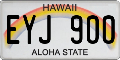 HI license plate EYJ900