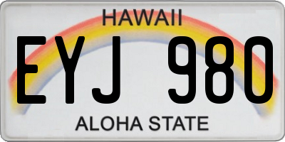 HI license plate EYJ980