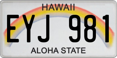 HI license plate EYJ981