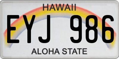 HI license plate EYJ986