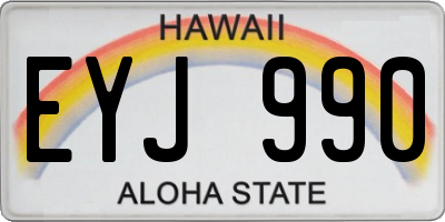 HI license plate EYJ990