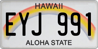 HI license plate EYJ991
