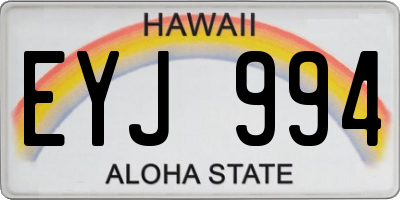 HI license plate EYJ994