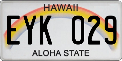 HI license plate EYK029