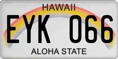 HI license plate EYK066