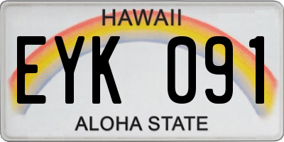 HI license plate EYK091