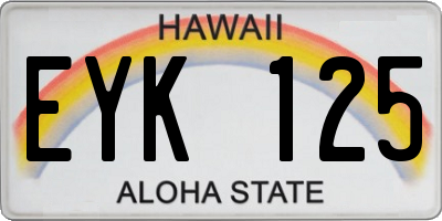HI license plate EYK125