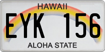 HI license plate EYK156