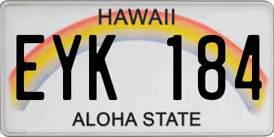 HI license plate EYK184