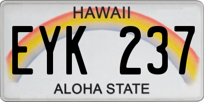 HI license plate EYK237
