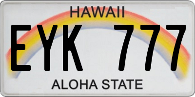 HI license plate EYK777