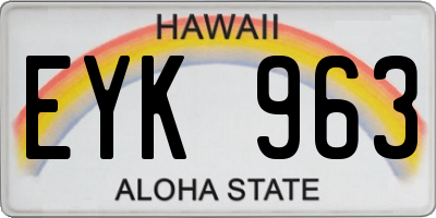 HI license plate EYK963