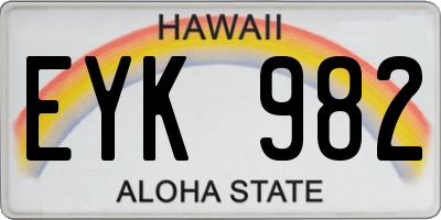 HI license plate EYK982