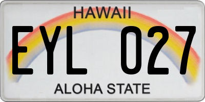 HI license plate EYL027