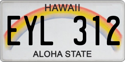 HI license plate EYL312