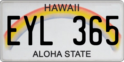 HI license plate EYL365