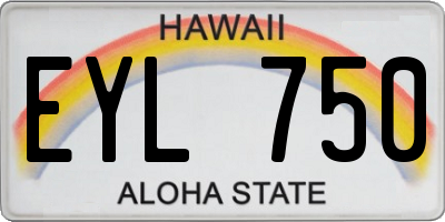 HI license plate EYL750