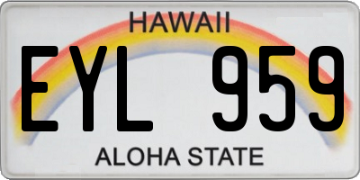 HI license plate EYL959