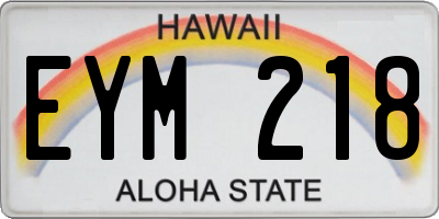 HI license plate EYM218