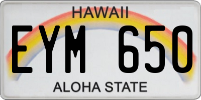 HI license plate EYM650