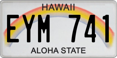 HI license plate EYM741