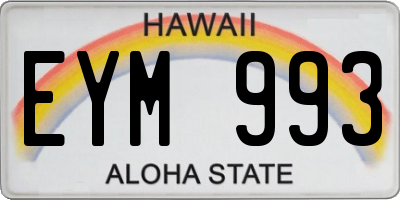 HI license plate EYM993