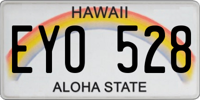 HI license plate EYO528