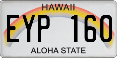 HI license plate EYP160