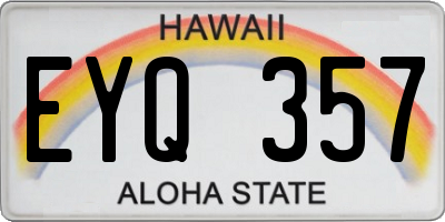 HI license plate EYQ357