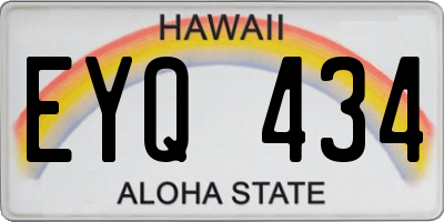 HI license plate EYQ434
