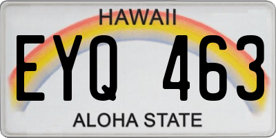 HI license plate EYQ463