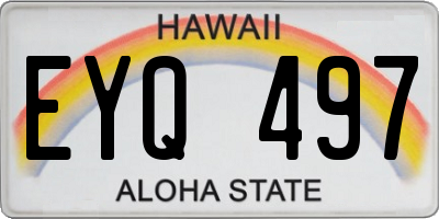 HI license plate EYQ497