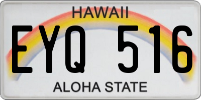 HI license plate EYQ516