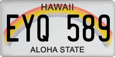 HI license plate EYQ589