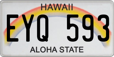 HI license plate EYQ593