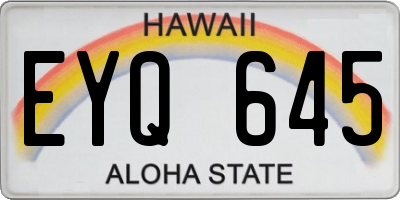 HI license plate EYQ645