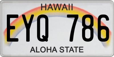 HI license plate EYQ786