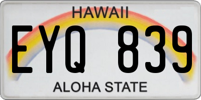 HI license plate EYQ839