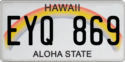 HI license plate EYQ869