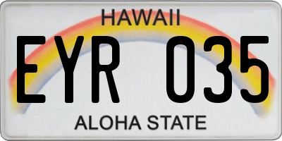 HI license plate EYR035