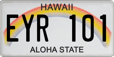 HI license plate EYR101