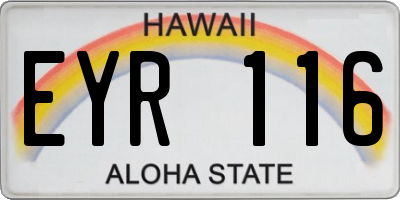 HI license plate EYR116